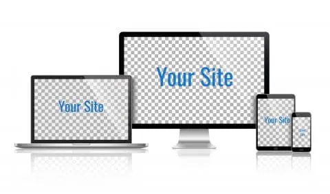Websites displayed on a laptop, tablet and phone