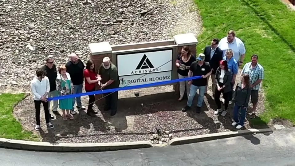 Drone Photography & Aerial Imaging 5 Aerial drone photo of the Digital Bloomz ribbon cutting in Kent, Ohio