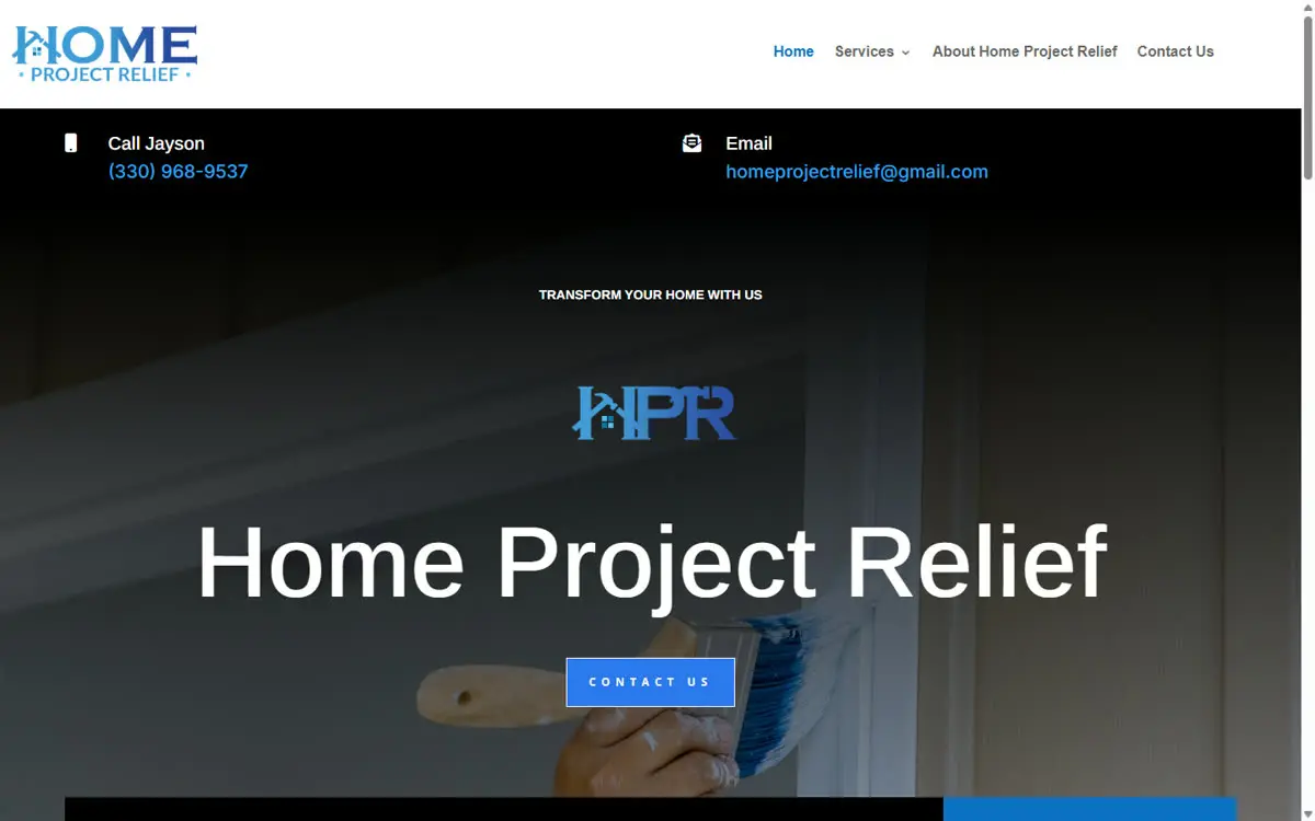 Home Project Relief home remodeling website, designed and built by Digital Bloomz