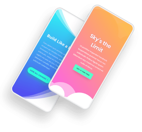 Two smartphones displaying mobile web pages